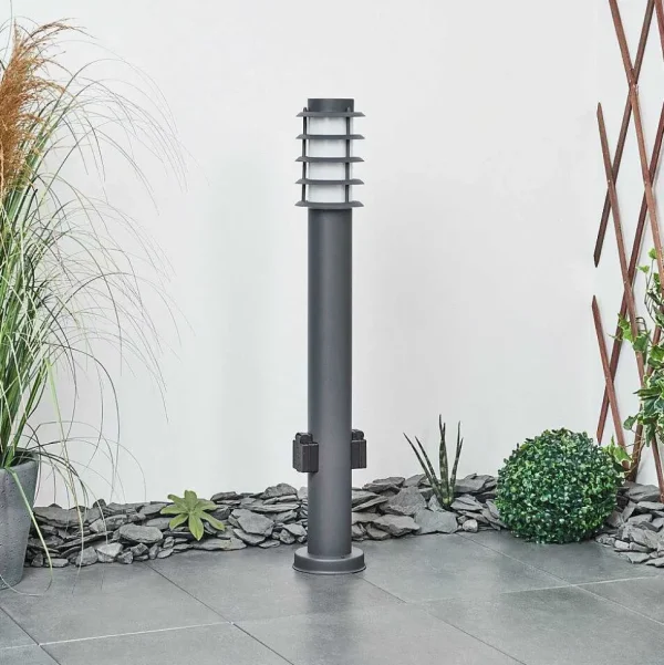 hofstein Luminaires Extérieurs Avec Prise>Borne Lumineuse Tunes Anthracite, 1 Lumiere