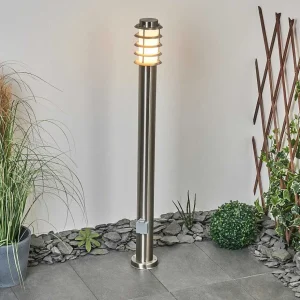 hofstein Luminaires Extérieurs Avec Prise>Borne Lumineuse Tunes Nickel Mat, 1 Lumiere