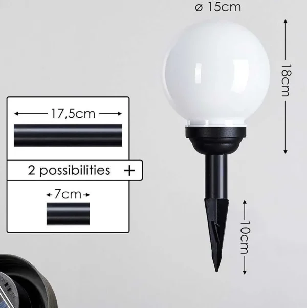 hofstein Lampes Solaires>Boule Lumineuse Campinas Led Noir, Blanc, 1 Lumiere