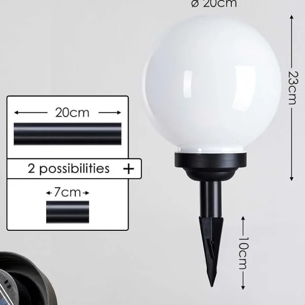 hofstein Lampes Solaires>Boule Lumineuse Campinas Led Noir, Blanc, 1 Lumiere