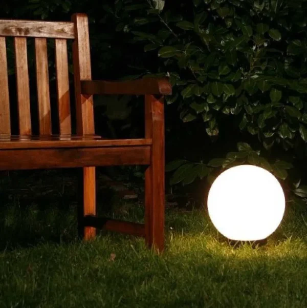 hofstein Balises Lumineuses>Boule Lumineuse De Jardin 20 Cm Blanc, 1 Lumiere