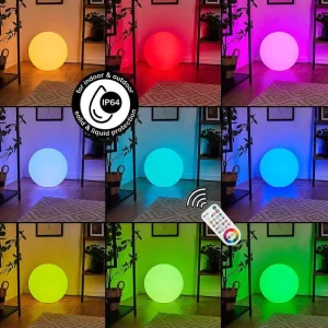 Idual Idual>Boule Lumineuse Diana Led Nickel Mat, 1 Lumiere, Telecommandes, Changeur De Couleurs