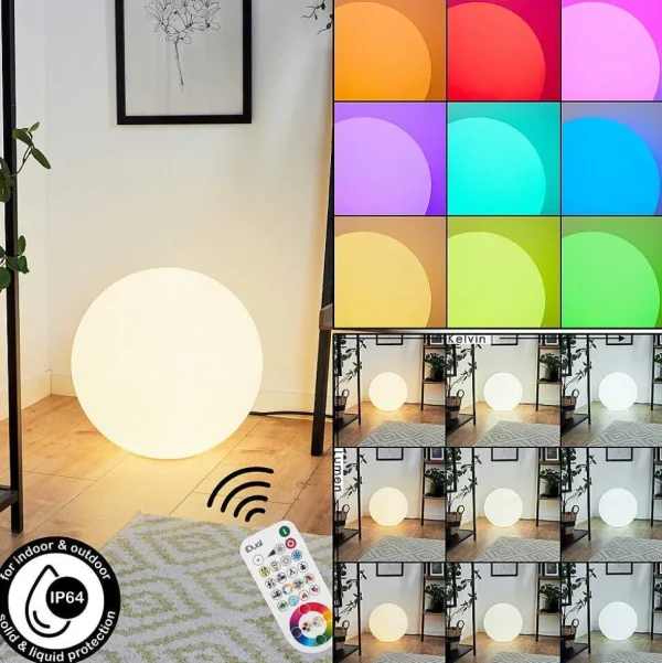 Idual Idual>Boule Lumineuse Diana Led Nickel Mat, 1 Lumiere, Telecommandes, Changeur De Couleurs