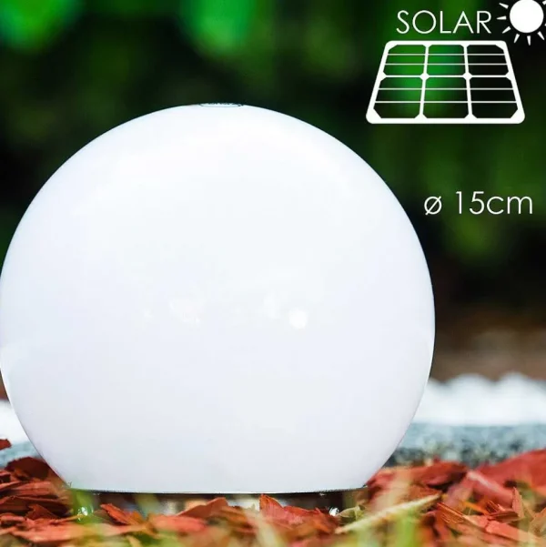 hofstein Lampes Solaires>Boule Lumineuse Solar Led Acier Inoxydable, 2 Lumieres