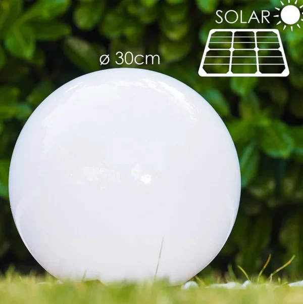 hofstein Lampes Solaires>Boule Lumineuse Solar Led Acier Inoxydable, 2 Lumieres