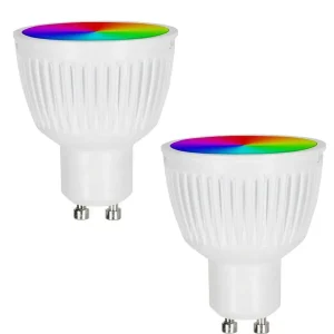 hofstein Ampoules Led>Candal Gu10 Led Rgb 6,5 Watt 2200-6500 Kelvin 345 Lumen Lot De 2 Avec Telecommande