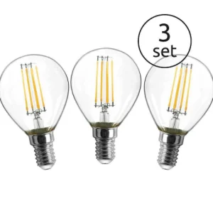 Luminaires Globo Lighting Ampoules E14>Globo Set De 3 Led E27 4 Watt 3000 Kelvin 400 Lumen