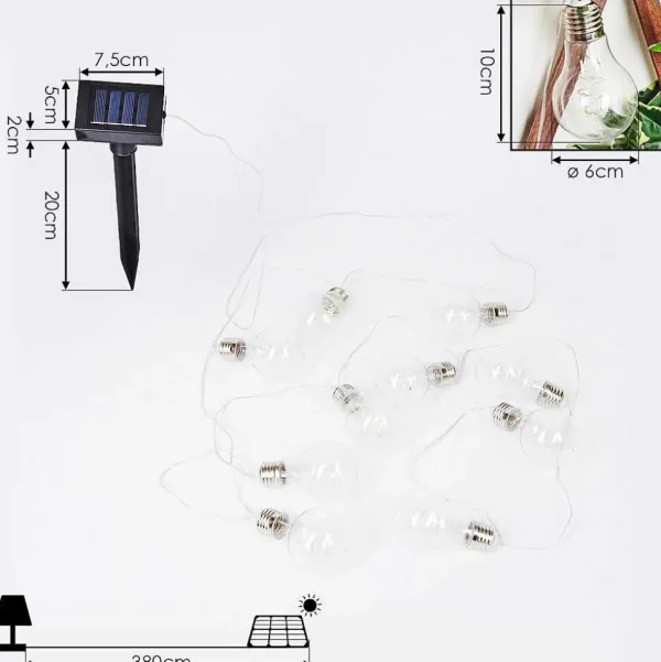 hofstein Lampes Solaires>Guirlande Lumineuse Solaire Markhus Led Transparent, 10 Lumieres