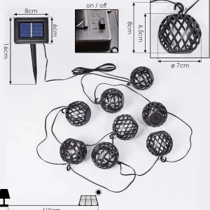 hofstein Lampes Solaires>Guirlande Lumineuse Solaire Torpo Led Noir, Blanc, 96 Lumieres