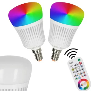 Idual Idual> E14 Led Rgb 7 Watt 2200-6500 Kelvin 470 Lumen Lot De 2 Avec Telecommande