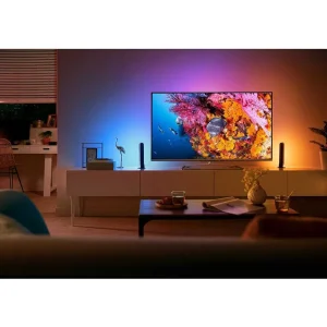 Luminaires Philips Philips Hue>Kit De Base Double Philips Hue Ambiance White & Color Play Lightbar Led Noir, 2 Lumieres, Changeur De Couleurs