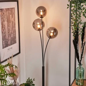 hofstein Lampadaires Et Lampadaires A Vasque>Lampadaire - Verre 15 Cm Bernado Fume, 3 Lumieres