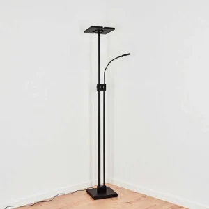 hofstein Lampadaires Et Lampadaires A Vasque>Lampadaire A Vasque Janze Led Noir, 2 Lumieres