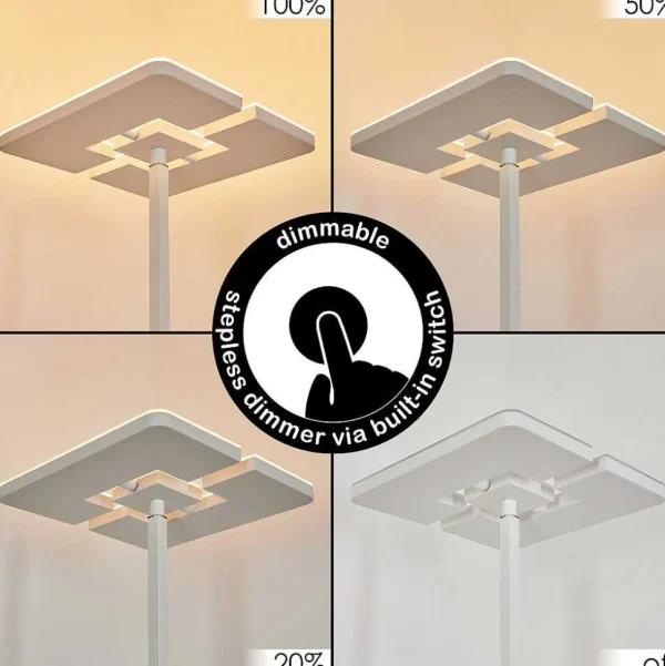 hofstein Lampadaires Et Lampadaires A Vasque>Lampadaire A Vasque Janze Led Blanc, 2 Lumieres