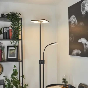 hofstein Lampadaires Et Lampadaires A Vasque>Lampadaire A Vasque Janze Led Noir, 2 Lumieres