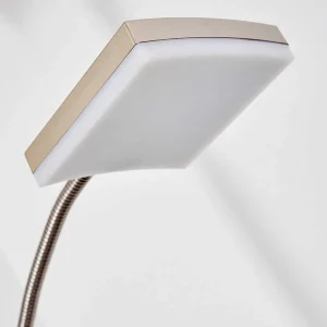 hofstein Lampadaires Et Lampadaires A Vasque>Lampadaire A Vasque Thyolo Led Acier Brosse, 2 Lumieres