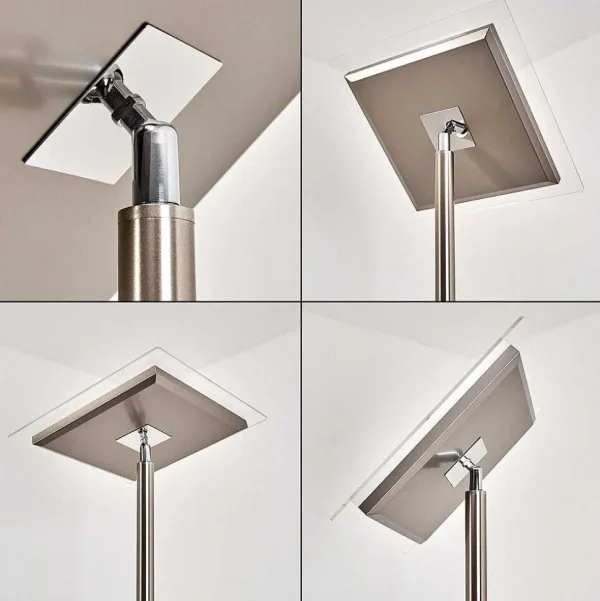 hofstein Lampadaires Et Lampadaires A Vasque>Lampadaire A Vasque Veteli Led Acier Inoxydable, 2 Lumieres