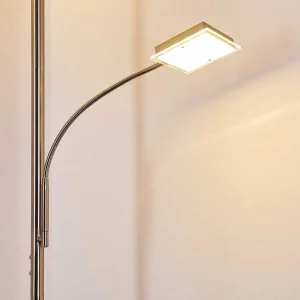 hofstein Lampadaires Et Lampadaires A Vasque>Lampadaire A Vasque Veteli Led Acier Inoxydable, 2 Lumieres