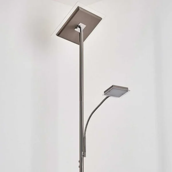 hofstein Lampadaires Et Lampadaires A Vasque>Lampadaire A Vasque Veteli Led Acier Inoxydable, 2 Lumieres