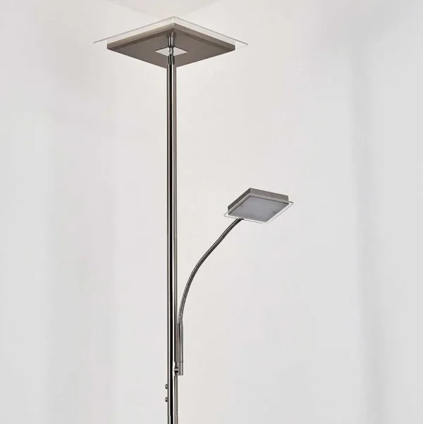 hofstein Lampadaires Et Lampadaires A Vasque>Lampadaire A Vasque Veteli Led Acier Inoxydable, 2 Lumieres