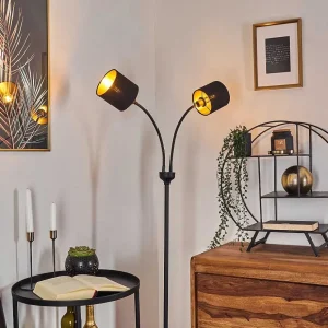 hofstein Lampadaires Et Lampadaires A Vasque>Lampadaire Alsen Noir, 2 Lumieres