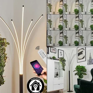 hofstein Luminaires Interieurs Connectes>Lampadaire Bakersfield Led Noir, Blanc, 1 Lumiere