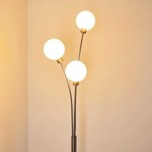 hofstein Lampadaires Et Lampadaires A Vasque>Lampadaire Bernado Nickel Mat, 3 Lumieres