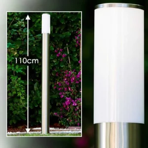 hofstein Balises Lumineuses>Lampadaire Caserta Acier Inoxydable, 1 Lumiere