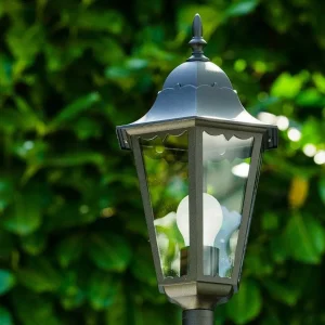 hofstein Balises Lumineuses>Lampadaire Exterieur Bristol Noir, Transparent, 1 Lumiere