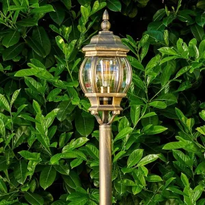 hofstein Balises Lumineuses>Lampadaire Exterieur Lentua Brun Dore, 1 Lumiere