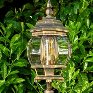 hofstein Balises Lumineuses>Lampadaire Exterieur Lentua Brun Dore, 1 Lumiere