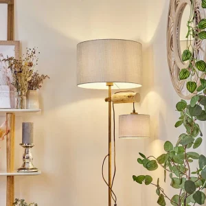 hofstein Style Boho-Chic>Lampadaire Jagualito Ecru, Rouille, 2 Lumieres