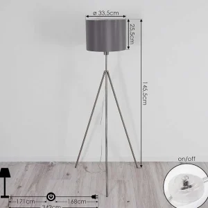 hofstein Lampadaires Et Lampadaires A Vasque>Lampadaire Malu Nickel Mat, 1 Lumiere