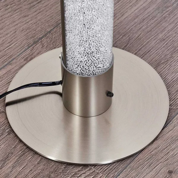 hofstein Lampadaires Et Lampadaires A Vasque>Lampadaire Pipe Led Nickel Mat, 1 Lumiere, Telecommandes, Changeur De Couleurs