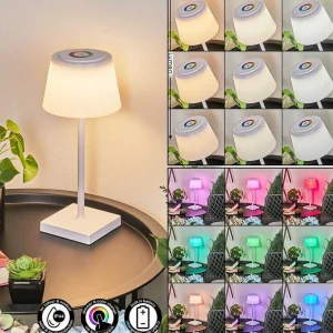 hofstein Lampes Rechargeables Et Lampes À Piles>Lampe A Poser Burzaco Led Blanc, 1 Lumiere, Changeur De Couleurs