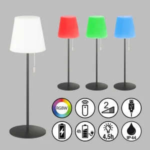 SCHÖNER WOHNEN-Kollektion Lampes Rechargeables Et Lampes À Piles>Lampe A Poser Schoner Wohnen-Kollektion Talent Led Anthracite, 1 Lumiere, Telecommandes, Changeur De Couleurs