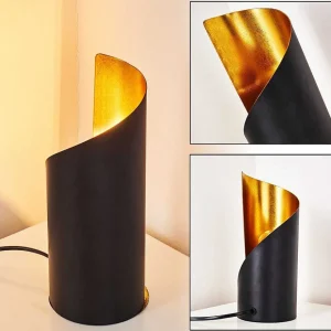 hofstein Lampes À Poser>Lampe A Poser Yahuma Noir Dore, 1 Lumiere