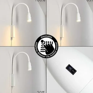 hofstein Divers>Lampe De Chevet Alsea Led Blanc, 1 Lumiere, Detecteur De Mouvement