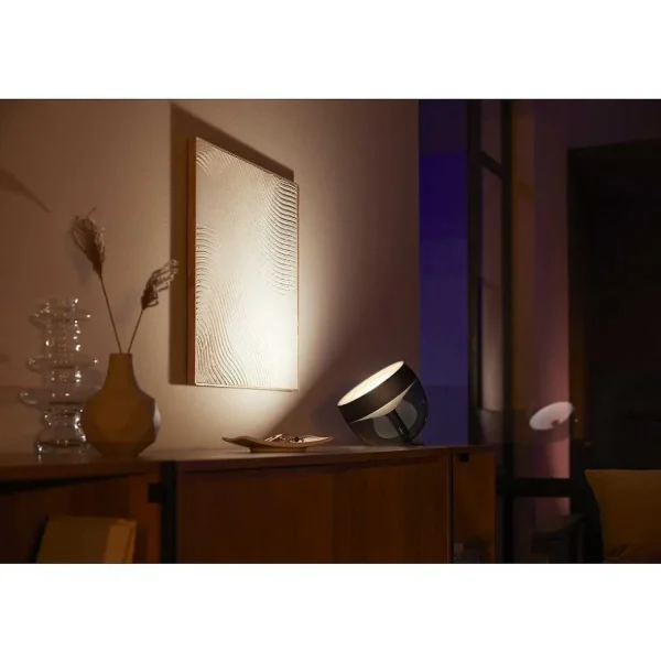 Luminaires Philips Luminaires Interieurs Connectes>Lampe De Table, Kit D'Extension Philips Hue Ambiance White & Color Iris Led Noir, Transparent, 1 Lumiere, Changeur De Couleurs