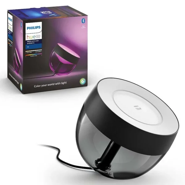 Luminaires Philips Luminaires Interieurs Connectes>Lampe De Table, Kit D'Extension Philips Hue Ambiance White & Color Iris Led Noir, Transparent, 1 Lumiere, Changeur De Couleurs