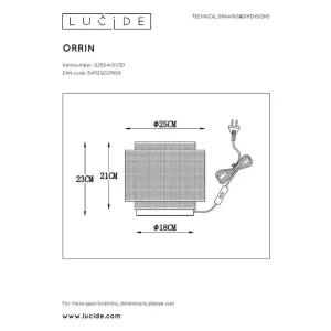 Luminaires Lucide Luminaires Marocains>Lampe De Table Lucide Orrin Noir, 1 Lumiere