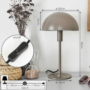 hofstein Lampes À Poser>Lampe De Table Tati Gris, 1 Lumiere