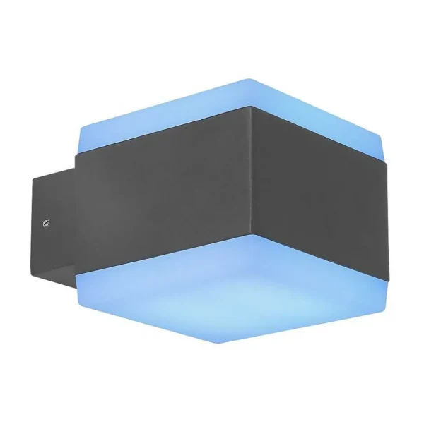 Luminaires Globo Lighting Luminaires Extérieurs Connectes>Lampe D'Exterieur Globo Slice Led Anthracite, 1 Lumiere, Changeur De Couleurs