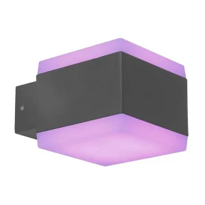 Luminaires Globo Lighting Luminaires Extérieurs Connectes>Lampe D'Exterieur Globo Slice Led Anthracite, 1 Lumiere, Changeur De Couleurs