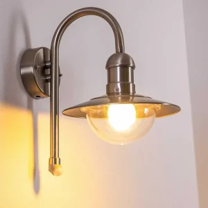 hofstein Appliques Extérieures>Lampe Murale D'Exterieur Elima Acier Inoxydable, 1 Lumiere, Detecteur De Mouvement