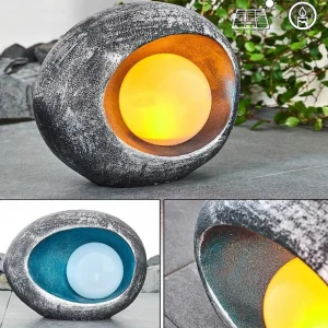 hofstein Lampes Solaires>Lampe Solaire Interlaken Led Bleu, Gris, Argente, 1 Lumiere