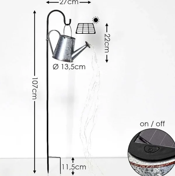 hofstein Lampes Solaires>Lampe Solaire Isernia Led Noir, 80 Lumieres