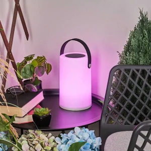 hofstein Lampes Rechargeables Et Lampes À Piles>Lampe Solaires Acebal Led Noir, Blanc, 1 Lumiere, Changeur De Couleurs