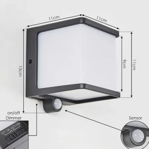 hofstein Appliques Extérieures>Lampe Solaires Burseryd Led Anthracite, 1 Lumiere, Detecteur De Mouvement