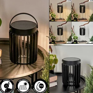 hofstein Lampes Rechargeables Et Lampes À Piles>Lampe Solaires Rossina Led Noir, 1 Lumiere